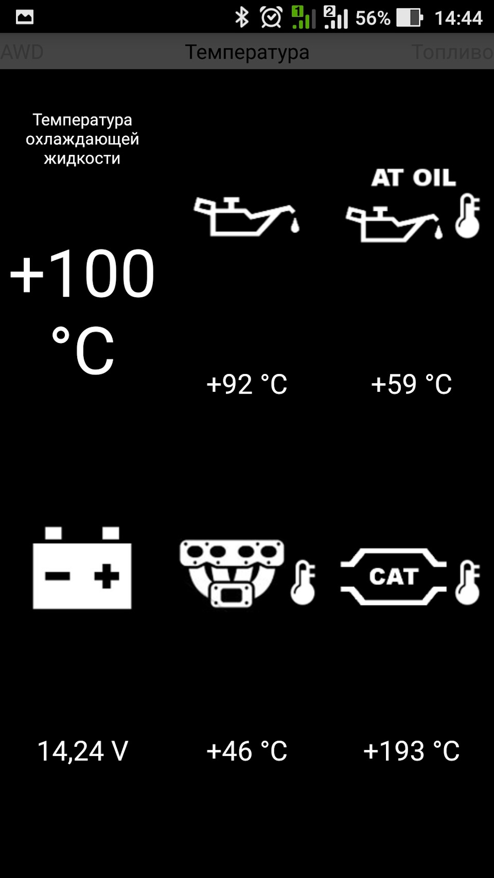 Цифровой индикатор температуры двигателя из Тольятти или OBD 2 
