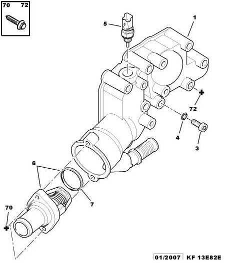 Замена термостата PEUGEOT 206