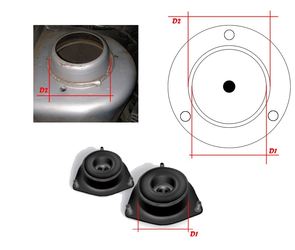 Опора амортизатора размеры