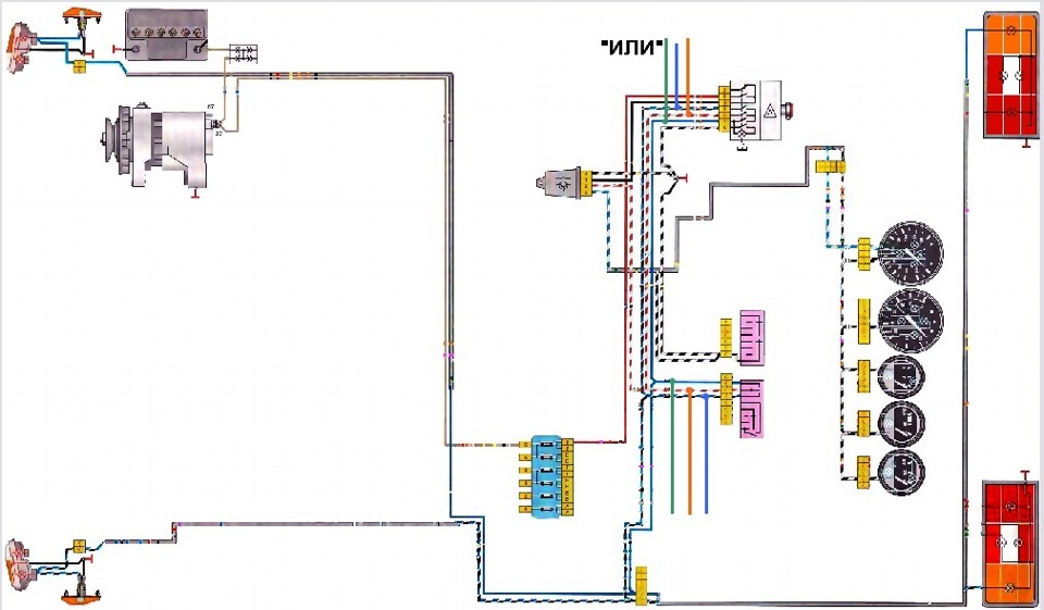 Схема освещения ваз 2106