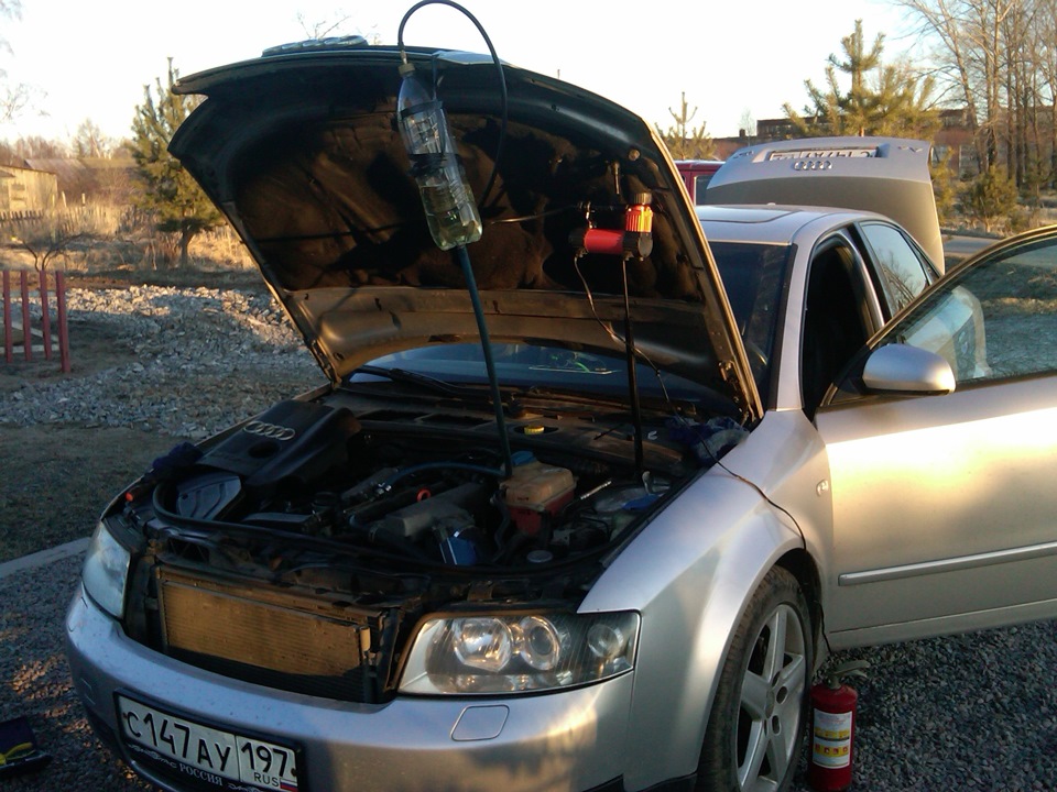 Промывка форсунок — Audi A4 (B6), 1,8 л, 2003 года | плановое ТО | DRIVE2
