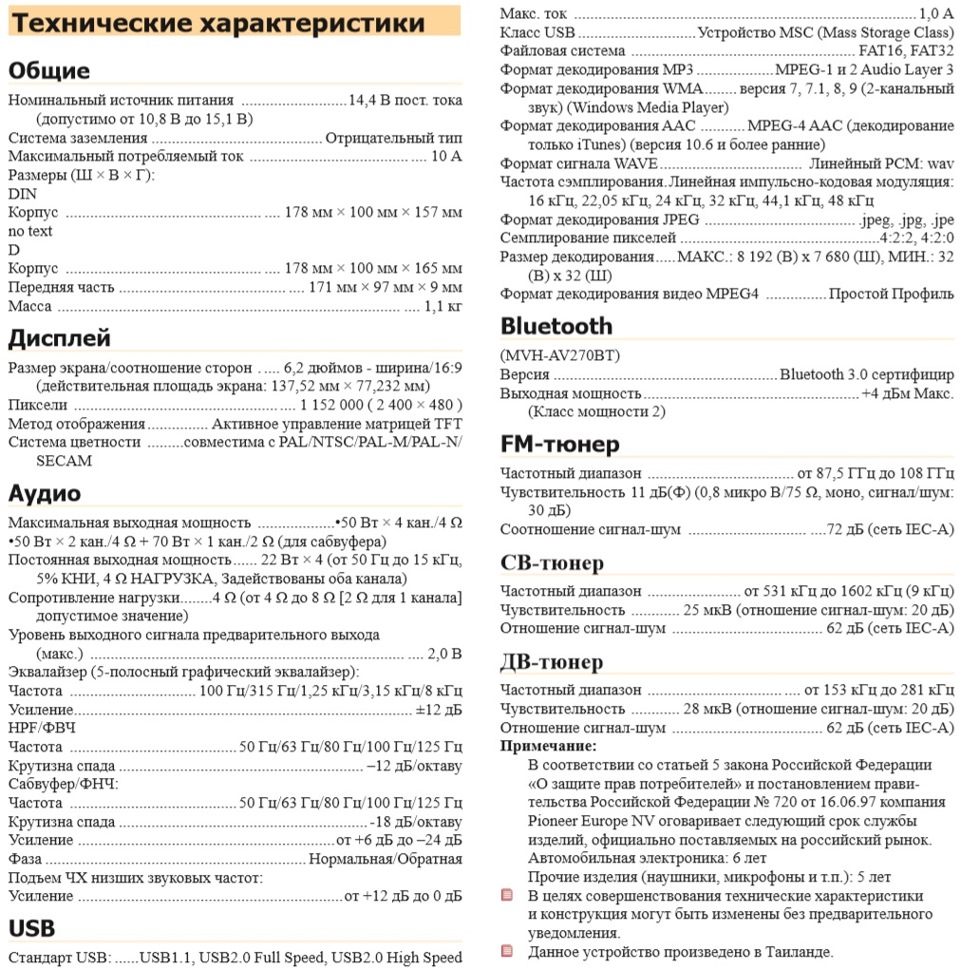 Магнитола пионер mvh 570av инструкция