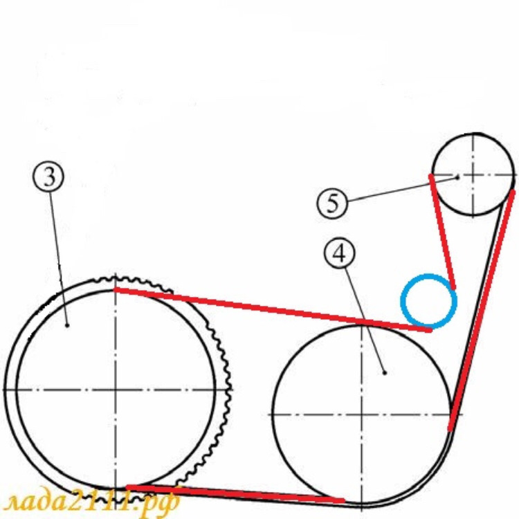 Схема приводного ремня веста