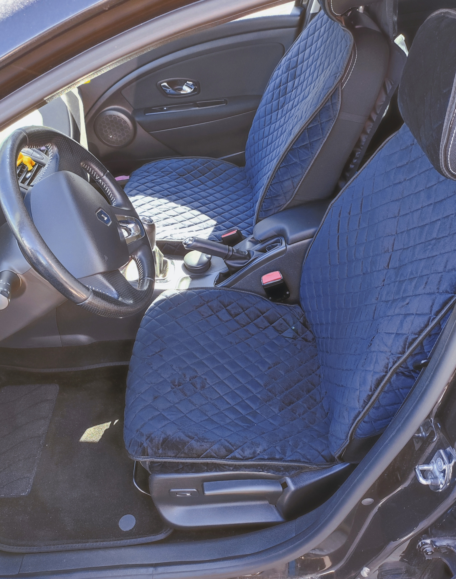 Велюровые накидки на передние сиденья — Renault Fluence, 1,6 л, 2014 ...