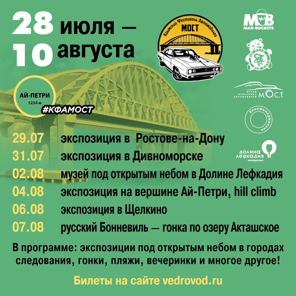 Пробег КФА Мост 28 июля — 10 августа 2020 года! — DRIVE2