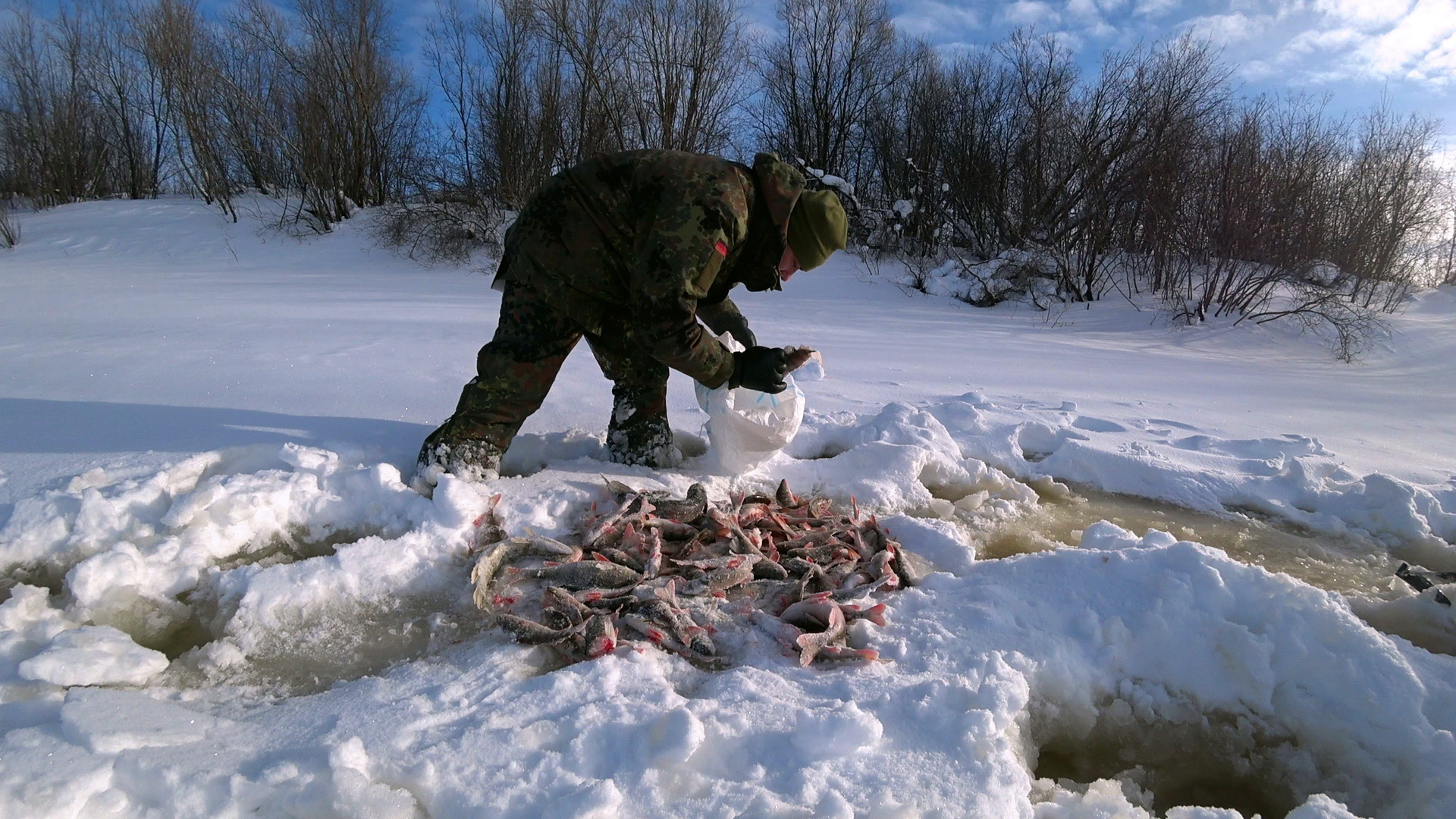 Рыбалка на севере. Зимняя рыбалка в Коми. Охота и рыбалка в тайге Коми. Рыбалка по первому льду в Республике Коми.