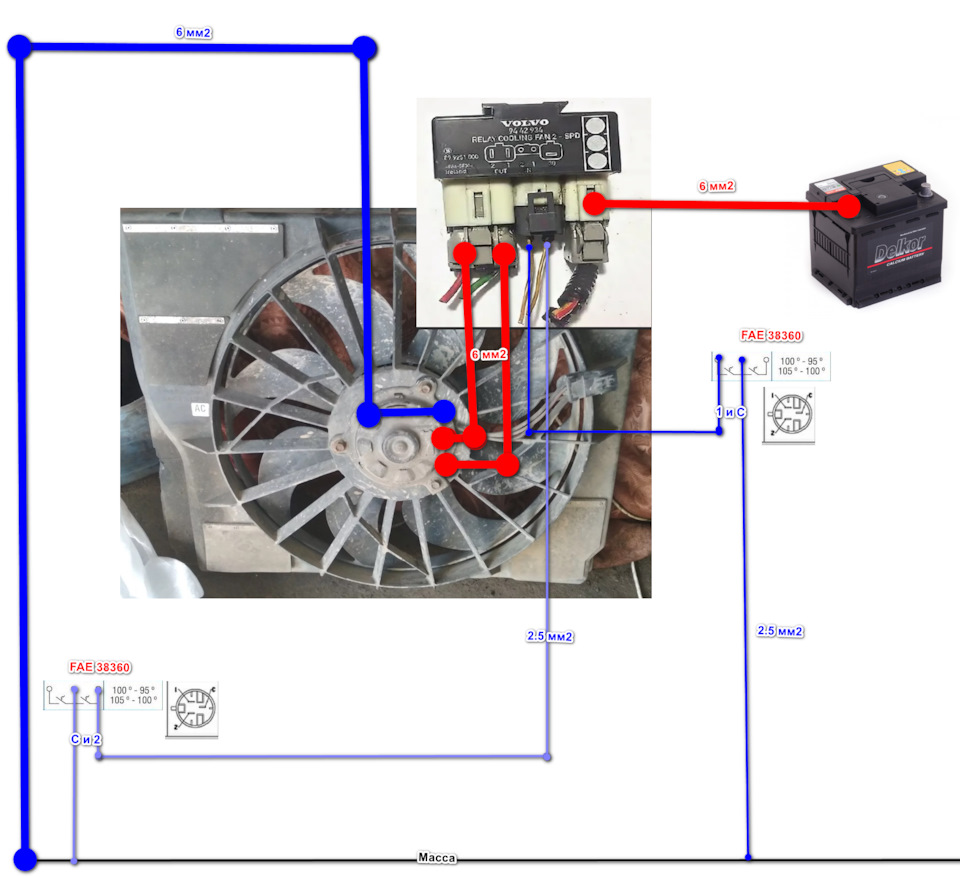 Вентилятор 5.9 на вольво-реле. — Jeep Grand Cherokee (ZJ), 5,2 л., 1997 ...