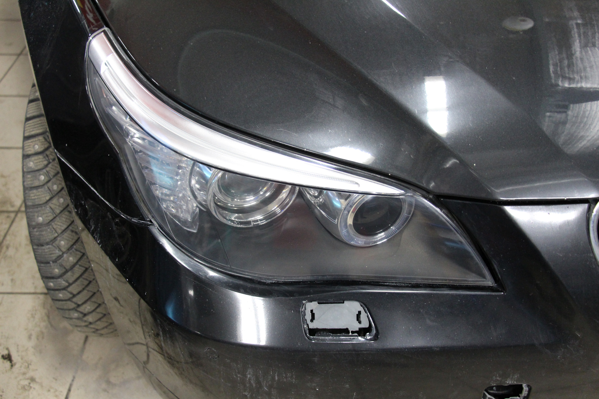 BMW 5 e60 полировка и оклейка фар защитной пленкой — Just-Tuning на DRIVE2