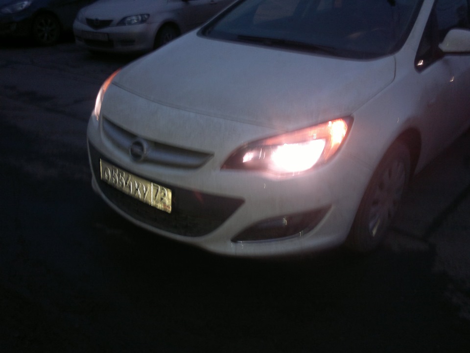  4500К и рыжие габариты! — Opel Astra J, 1,6 л., 2013 года .