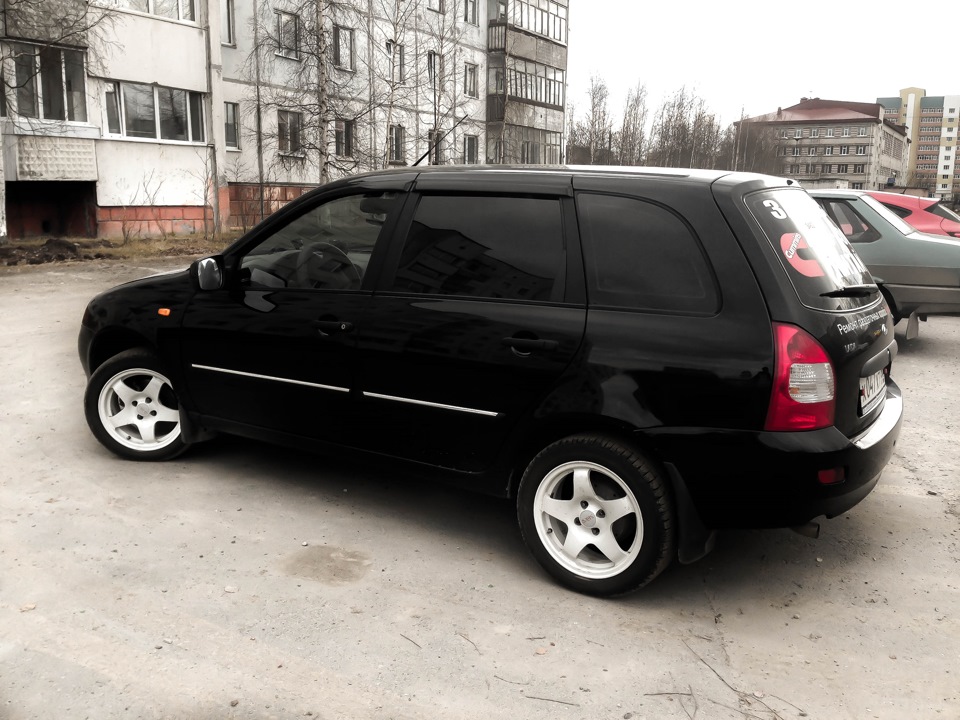 Диски на калине универсал фото Переобулся в летние Slikи R15 195/50/15 с проставками 16 мм. - Lada Калина униве