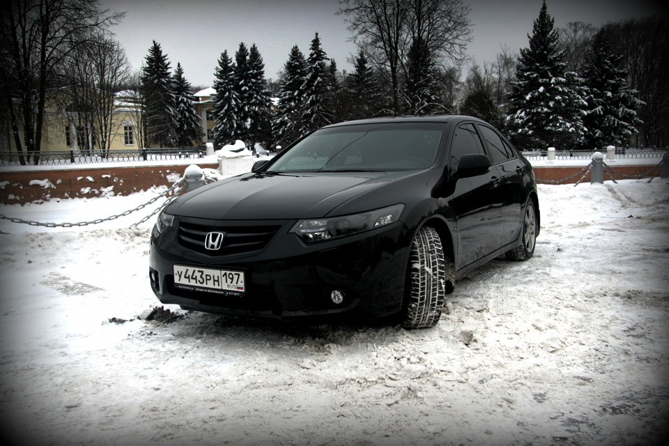 Honda Accord 2008 черная тонированная