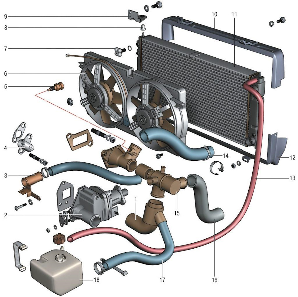 Ремонт системы охлаждения двигателя LADA (ВАЗ) 2107