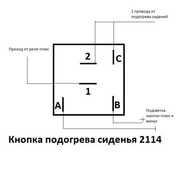 Схема подключения кнопки подогрева. Подогрев сидений ВАЗ 2114. Схема кнопки подогрева сидений 2114. Схема клавиши обогрева сидений ВАЗ 2114. Кнопка подогрева сидений Калина схема.