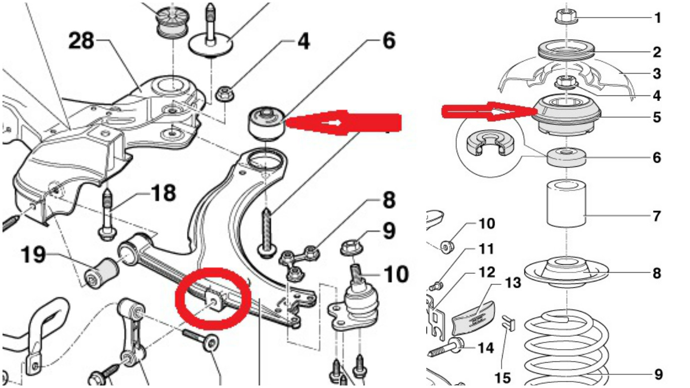 Подвеска джетта 5 схема