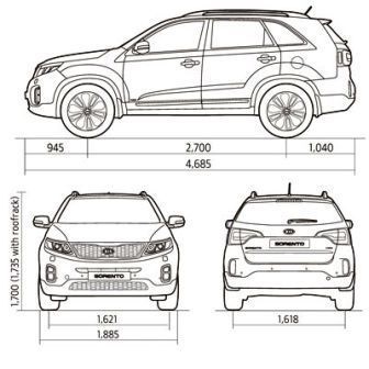 Sorento prime размеры