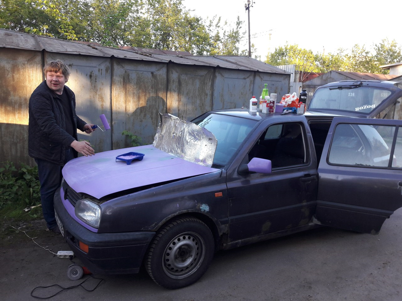 Покраска RAPTOR Валиком во дворе. — Volkswagen Golf Mk3, 1,8 л, 1993 года | своими  руками | DRIVE2