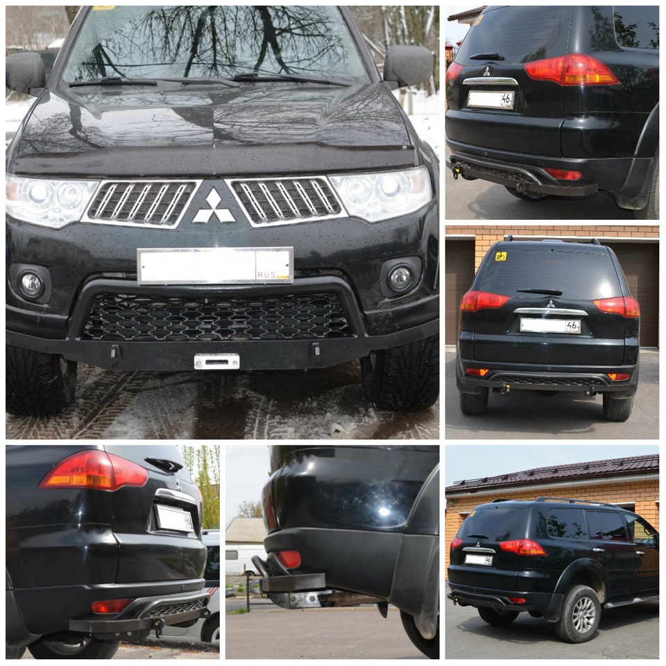защита заднего бампера на Митсубиси Паджеро Спорт — DRIVE2
