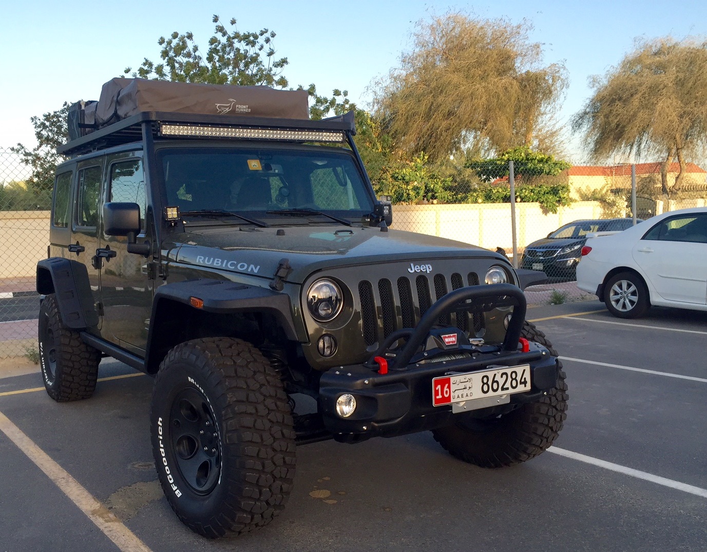 White Jeep Wrangler Tuning elements