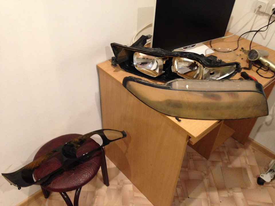 Переделка фар под хрусталь Часть 1(левая фара) — Nissan Skyline (R33 ...