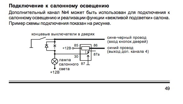 Схема вежливой подсветки