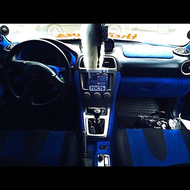 Обшивка салона в кожу с алькантарой — Subaru Impreza WRX STI (GD), 2 л ...