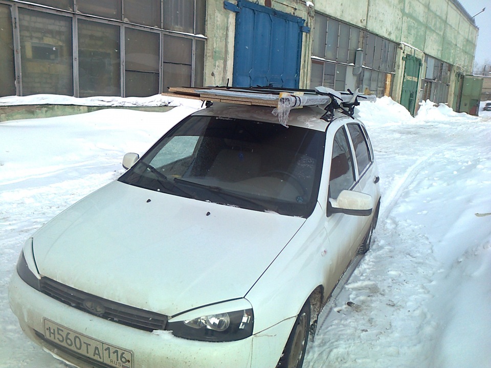 багажник на крышу — Lada Калина Хэтчбек (1G), 1,6 л, 2010 года ...