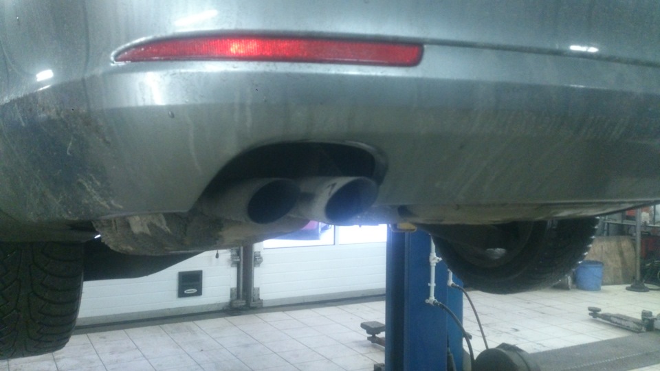 Установка насадки на выхлопную трубу — Skoda Octavia A5 Mk2, 1,8 л ...