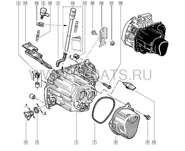 Рено логан 1 коробка передач схема