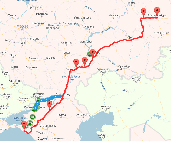 Сколько от екатеринбурга до сочи. Маршрут до черного моря. Маршрут черное море. Расстояние от Екатеринбурга до черного моря. Поездка к черному морю на автомобиле маршрут.