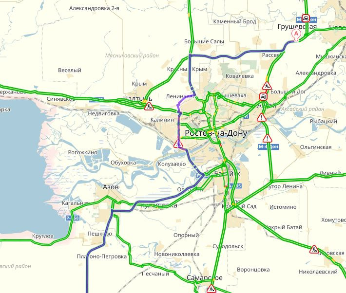 Карта ростова на дону пробки