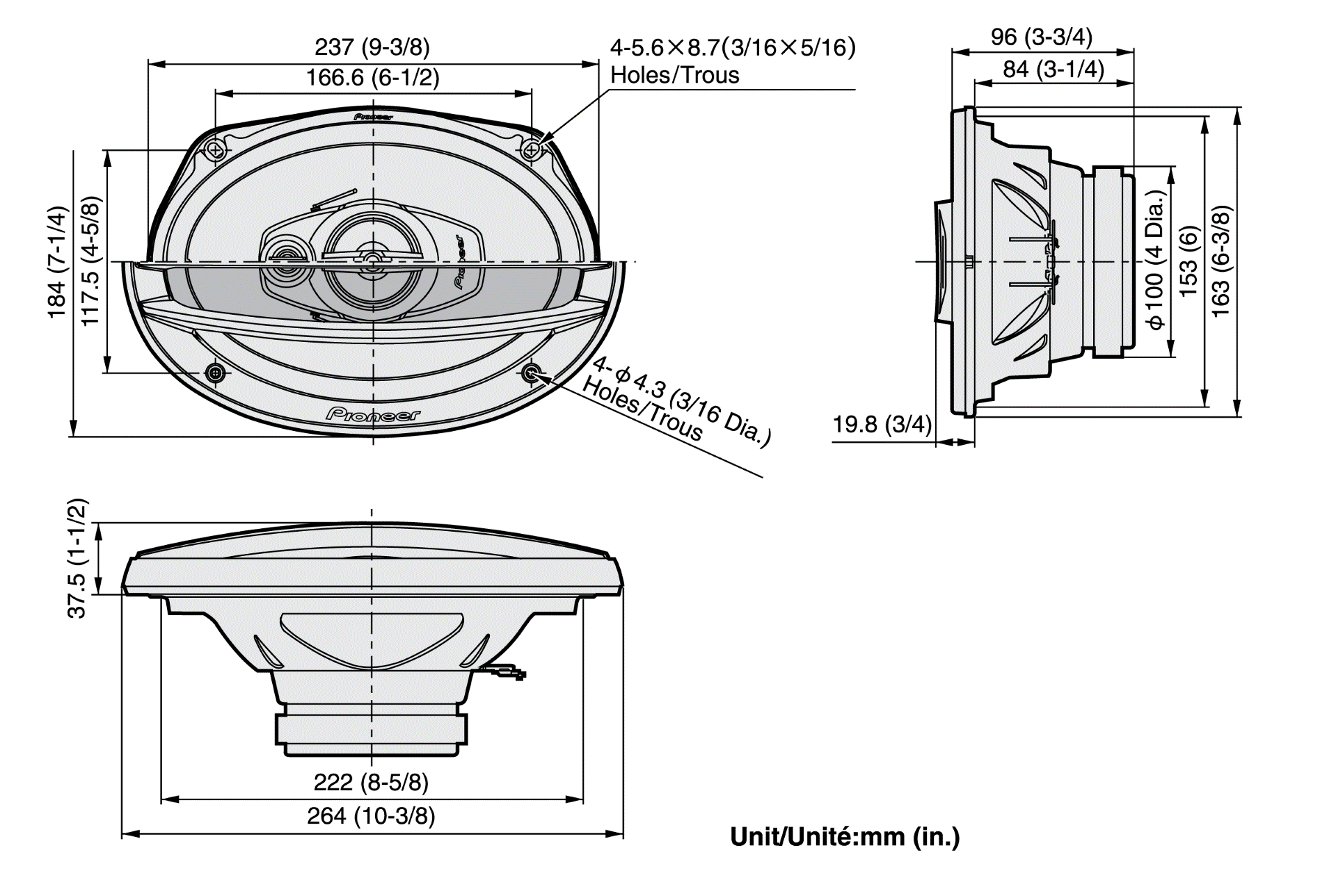 Какой размер динамика. Pioneer TS a6974s. Pioneer TS-a6913is. Динамики TS a6913is. Автомобильная акустика Pioneer TS-a6913is.