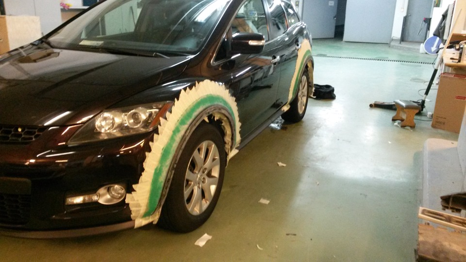 Расширение колесных арок из стекловолокна (Подготовка) — Mazda CX-7, 2 ...