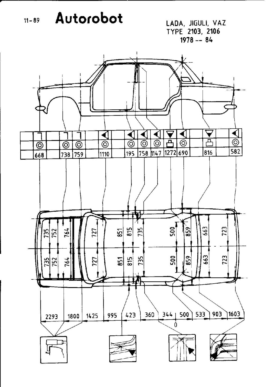 Кузовные размеры ВАЗ 2101, 21011, 21013, 2103, 2106, Riva — DRIVE2