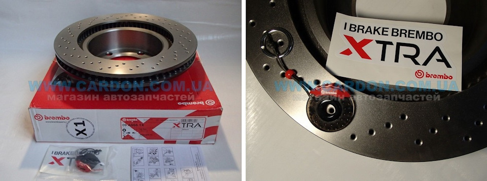 Перфорированные тормозные диски BREMBO XTRA с внутренней вентиляцией и ...