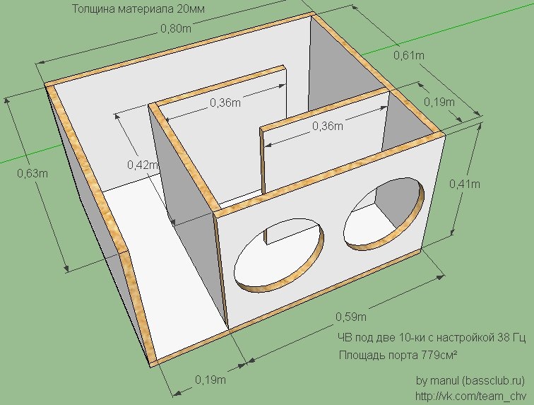 Короб под 2 8 дюймовых сабвуфера