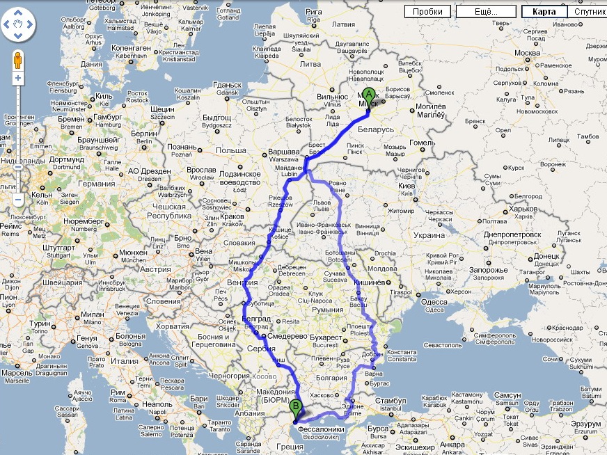 Карта от москвы до белоруссии на машине карта