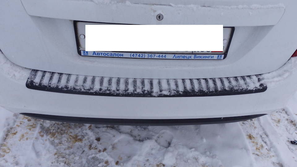 накладка на задний бампер — Lada Калина 2 универсал, 1,6 л, 2014 года ...