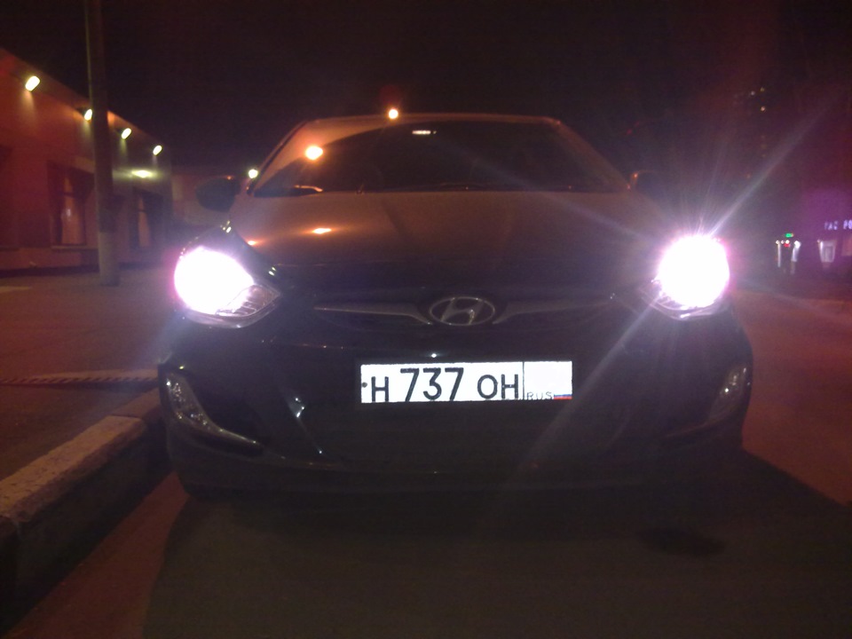 Замена ламп габаритов на диодные и ламп головного света. — Hyundai ...