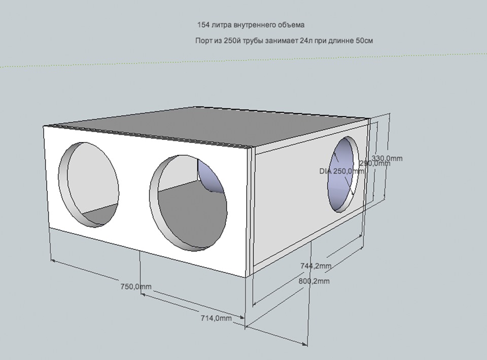 Короб под 2 12 сабвуфер чертеж на трубе