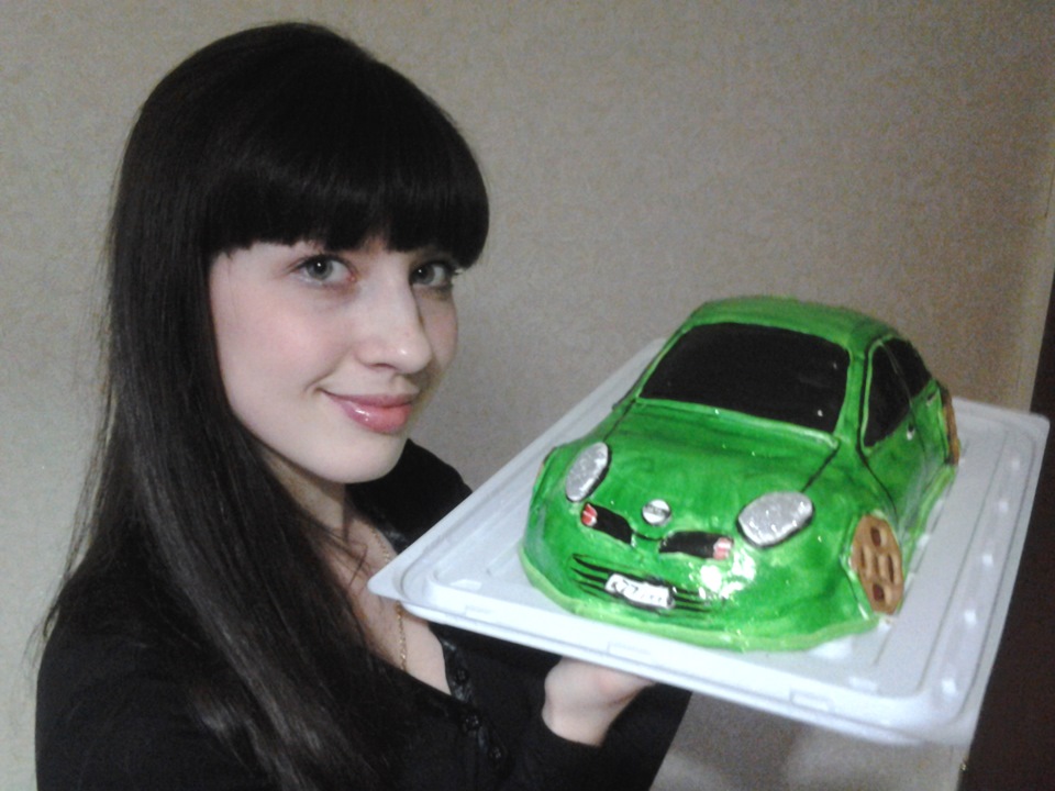 День рождения!Торт в виде машины. — Nissan Micra (K12), 1,4 л, 2003 ...