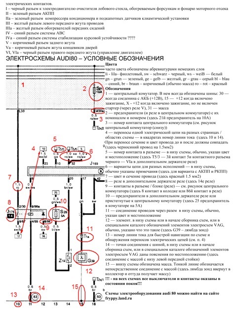 13. перевод по блоку предохранителей и доп блоку реле — Audi 90 (B3), 2 ...