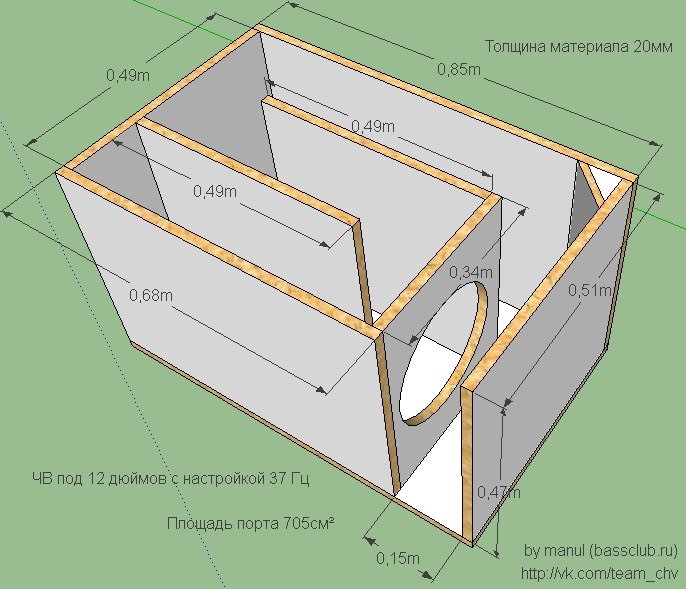 Чертеж короба чв под 12