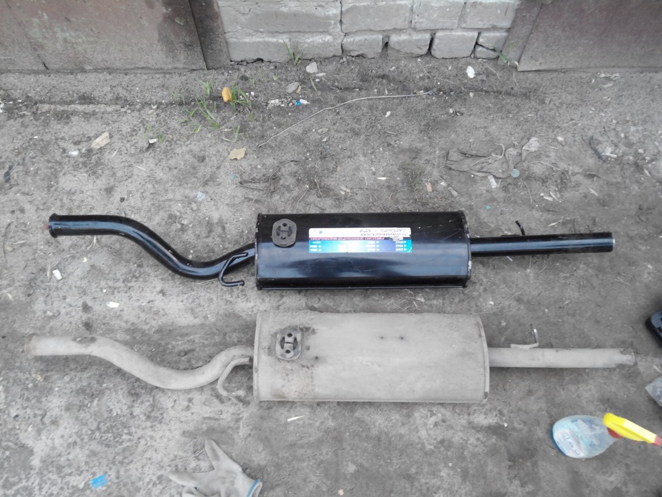 Инсталл глушителя AR Sport — Lada Приора седан, 1,6 л, 2012 года ...