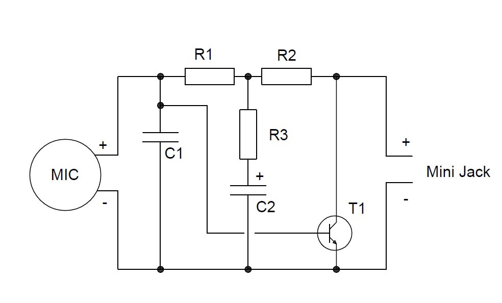 Усилитель конденсаторного микрофона схема