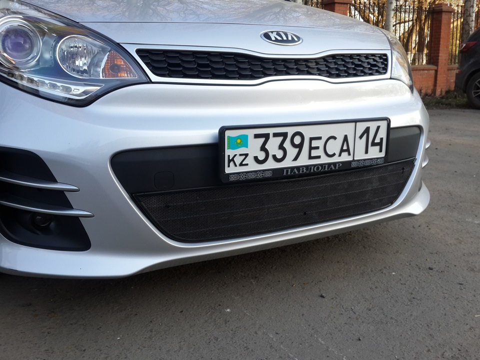 Сетка на радиаторную решетку. — KIA Rio 5-door (3G), 1,4 л, 2015 года ...
