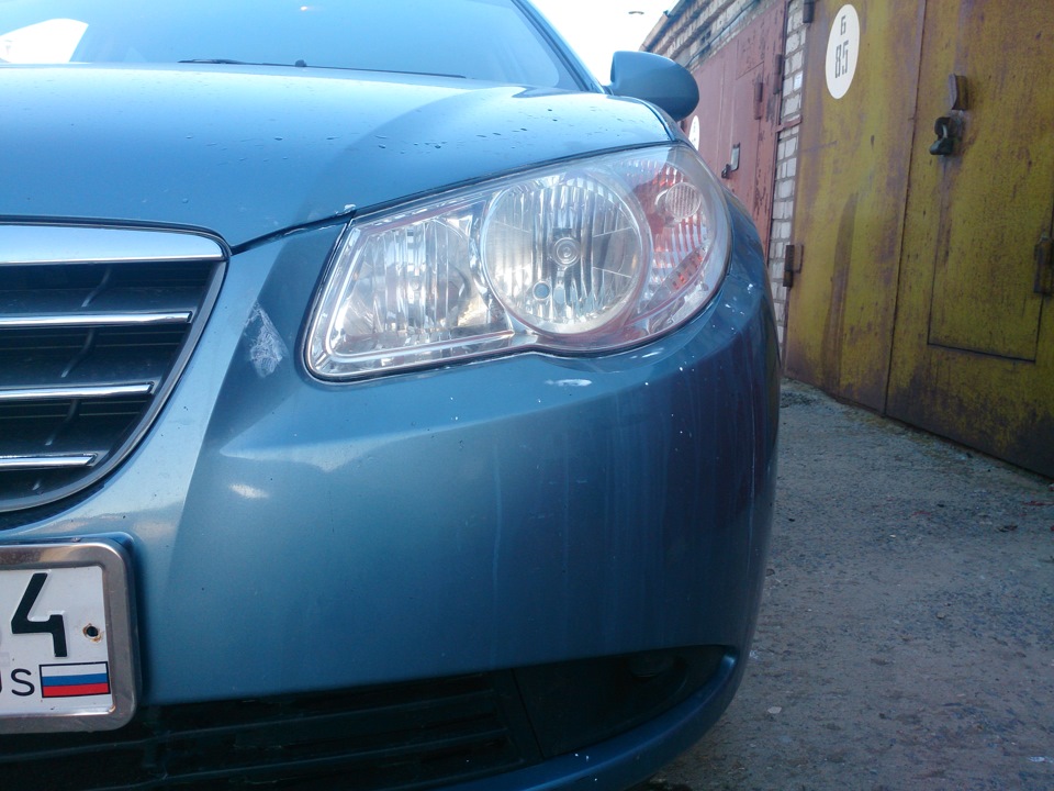 Чистка фар зубной пастой. — Hyundai Elantra (4G), 1,6 л, 2008 года ...