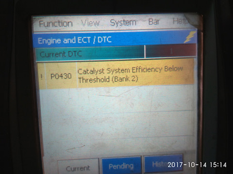 Ошибка неэффективной работы катализатора в Лексус РХ 2