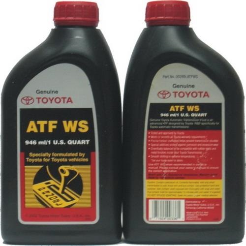 Жидкость atf ws. Toyota ATF WS 1l. Toyota ATF WS 00289-ATFWS 1 Л.. Toyota ATF WS USA 1л. Жидкость АКПП Toyota ATF WS (1л.).