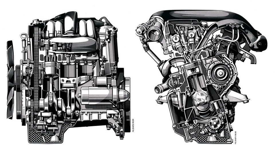 двигатель ом-604 мерседес с обозначением деталей с фото