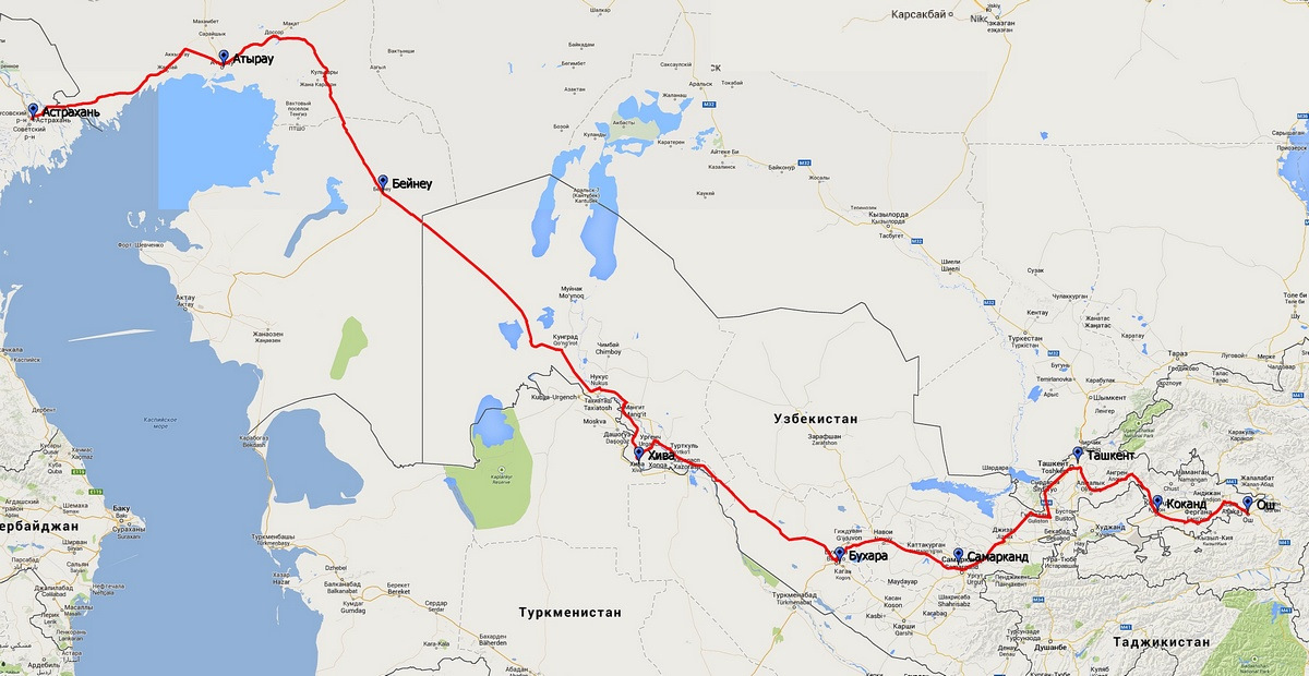 Карта железных дорог туркменистана